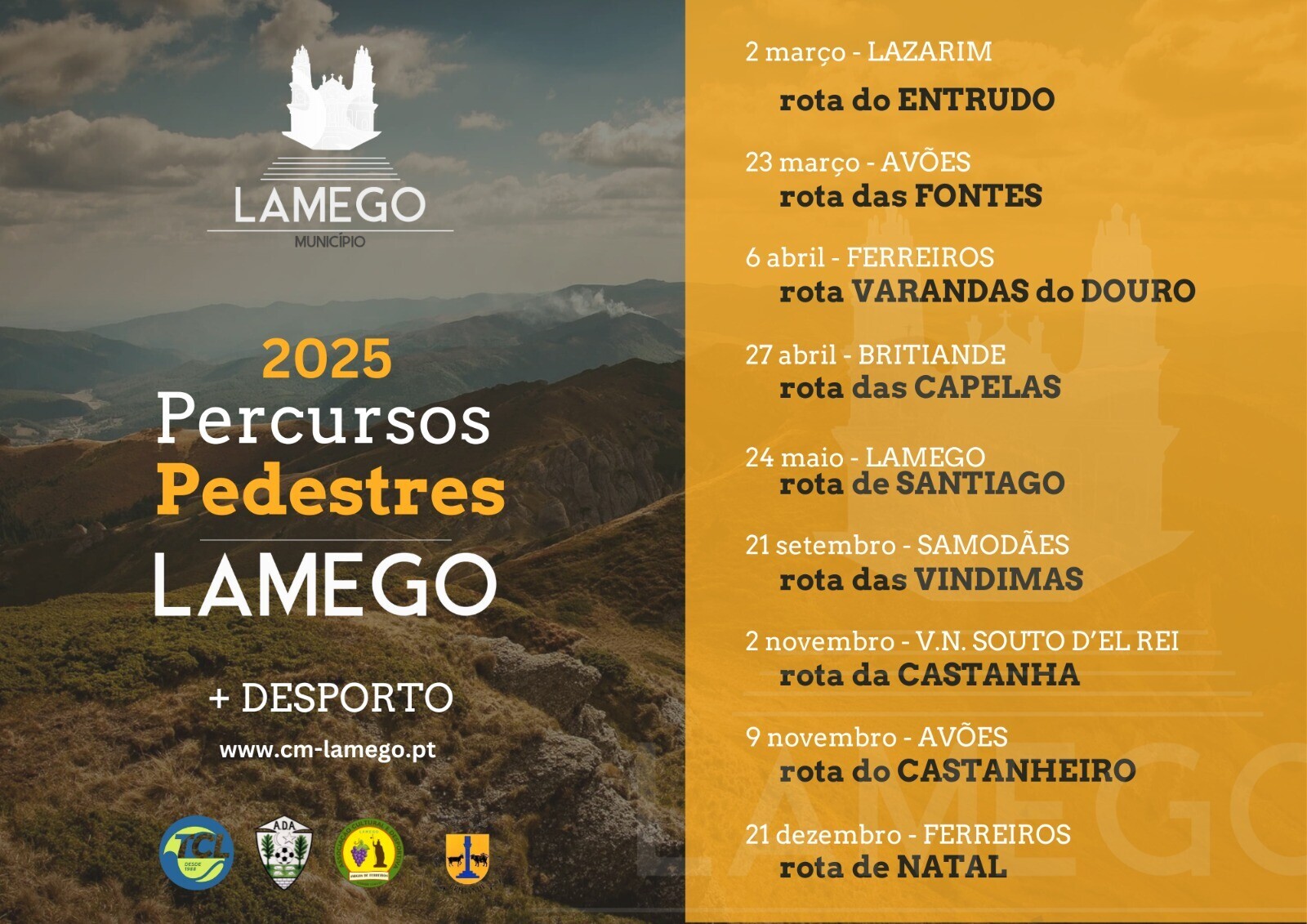 Município de Lamego lança calendário anual de percursos pedestres