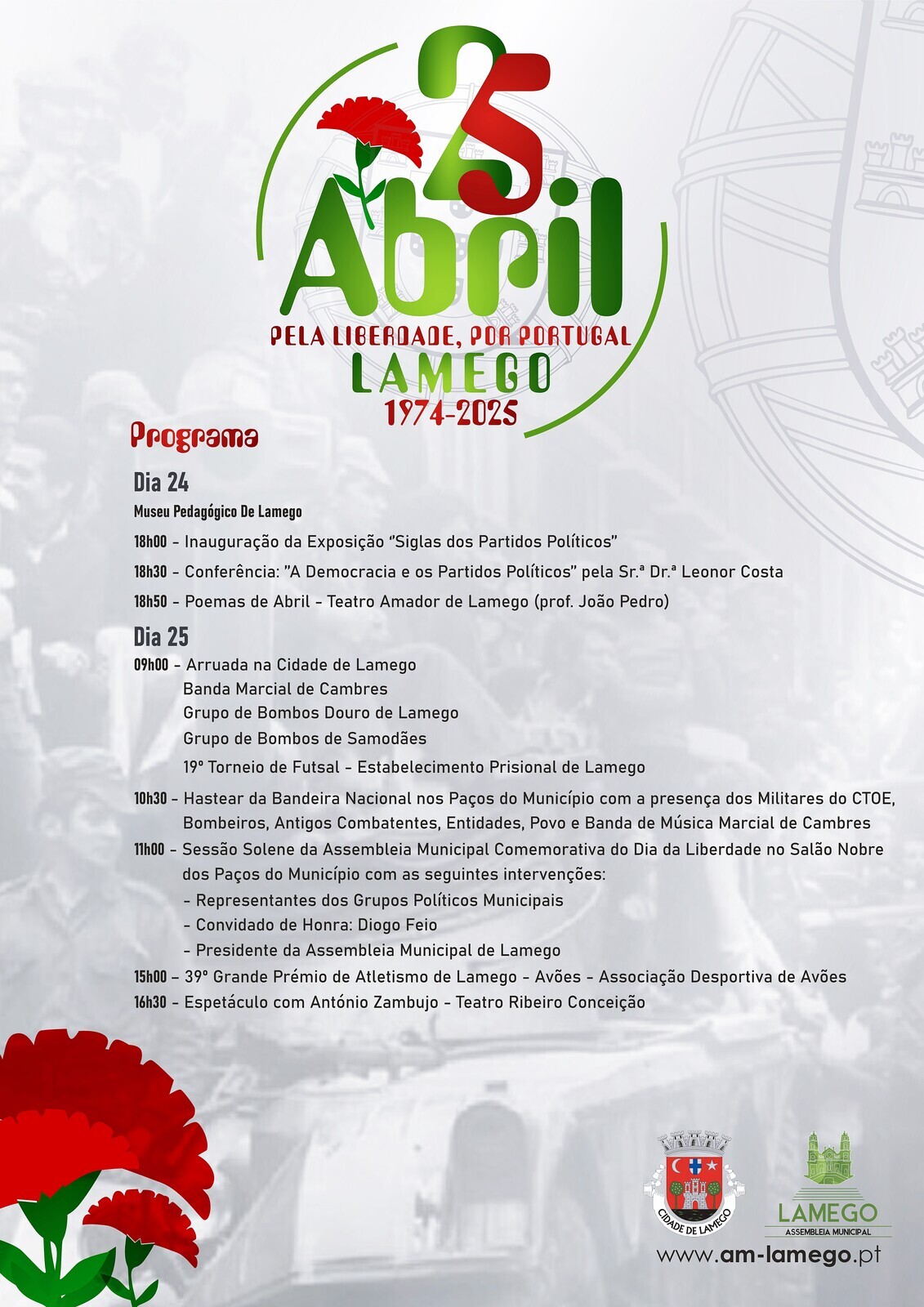 Diogo Feio e António Zambujo nas comemorações do 25 de abril